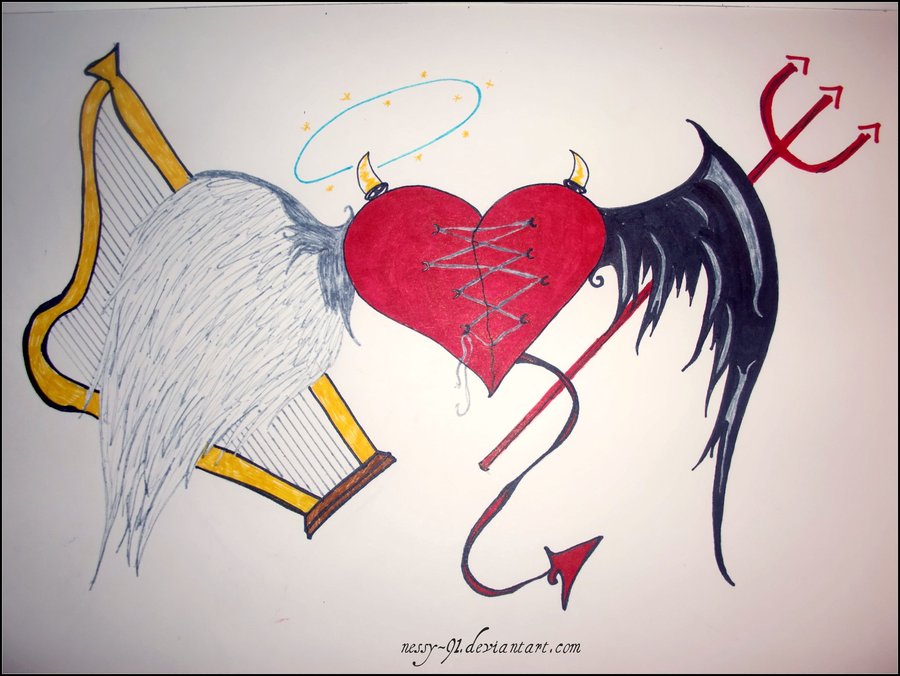 Devil And Angel Drawing at GetDrawings | Free download
