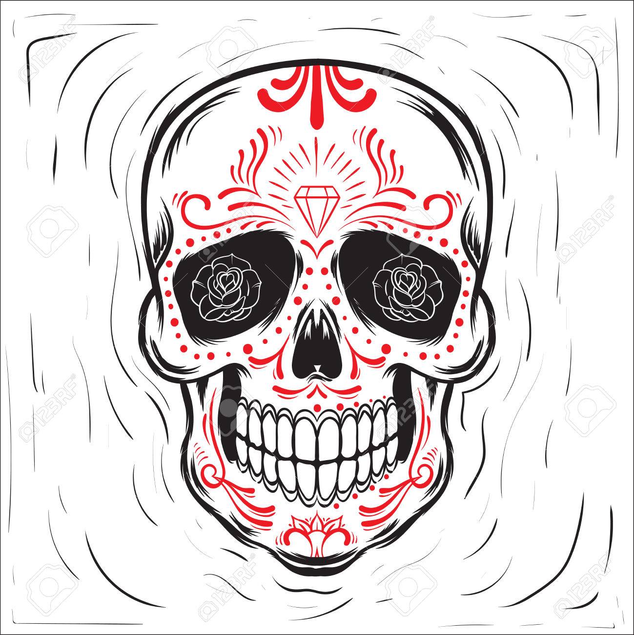 Dia De Los Muertos Skull Drawing at GetDrawings Free download