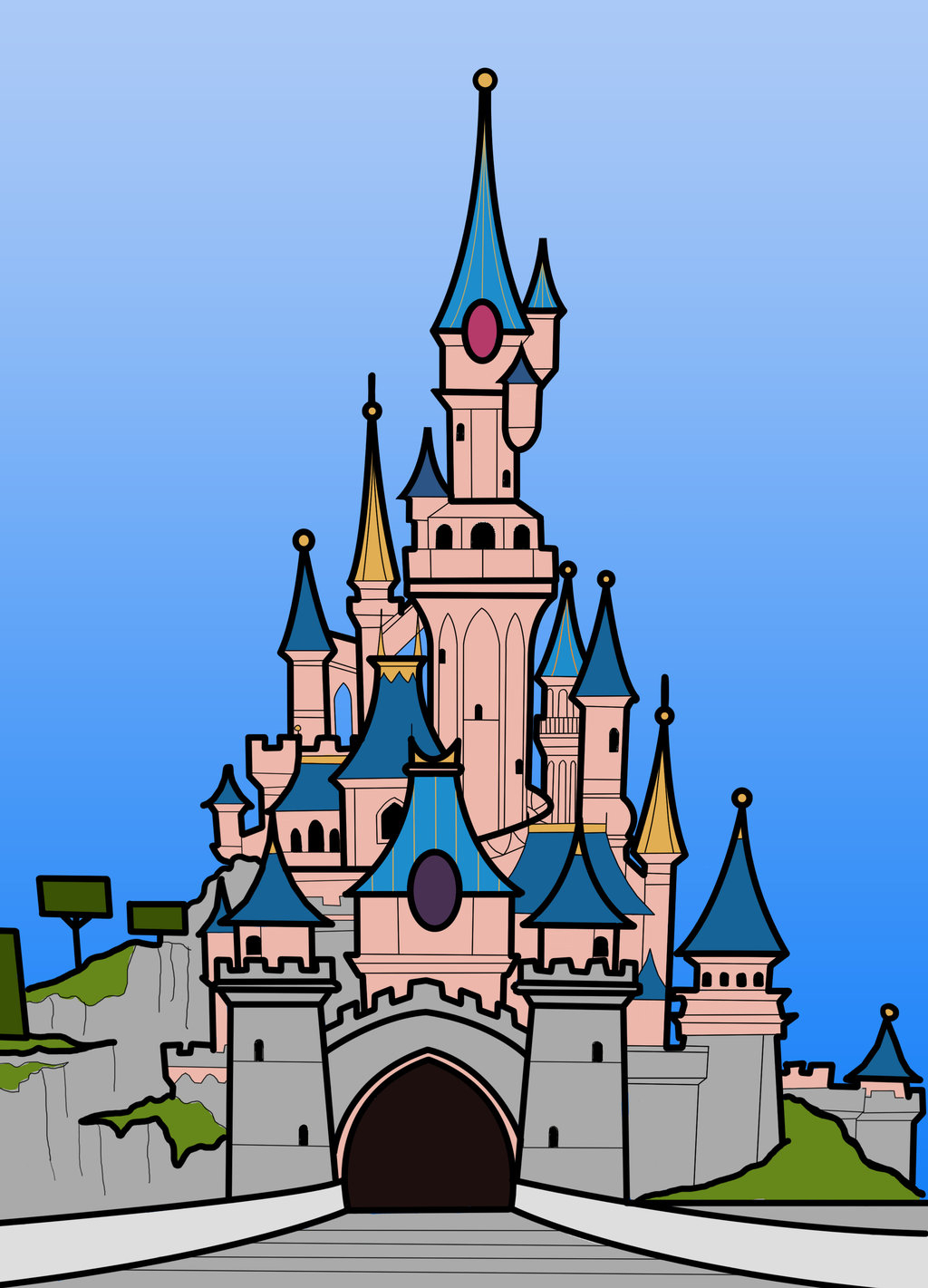 Disney Castle Drawing Step Step at GetDrawings Free download