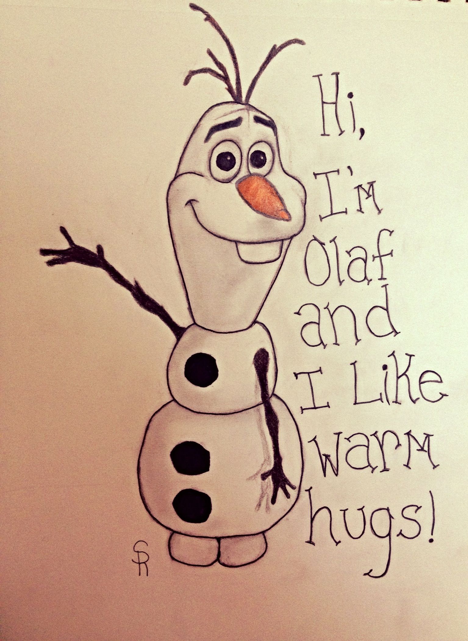 Easy Olaf Sketch How To Draw for Beginner