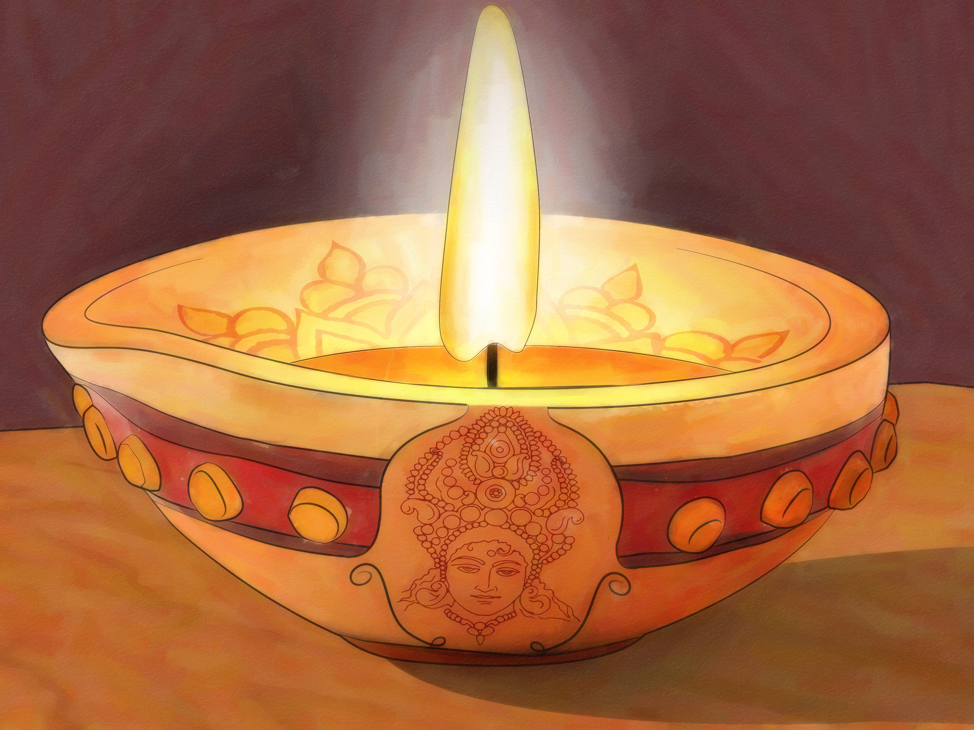 Diwali Lamp Drawing At GetDrawings Free Download