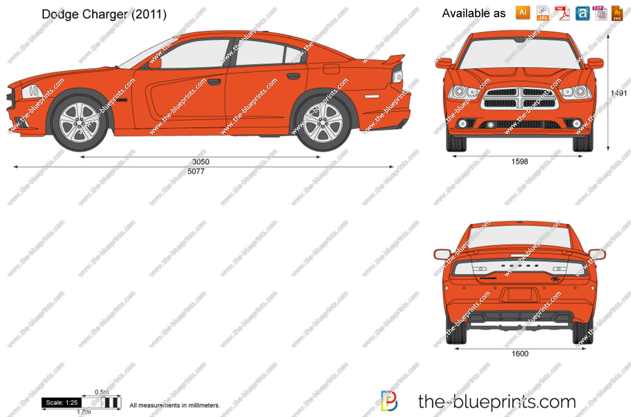 Чертеж dodge charger