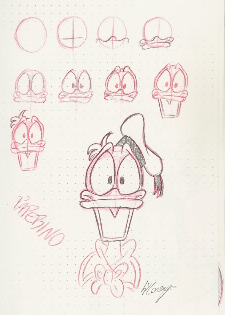 Donald Duck Drawing Step By Step at GetDrawings | Free download