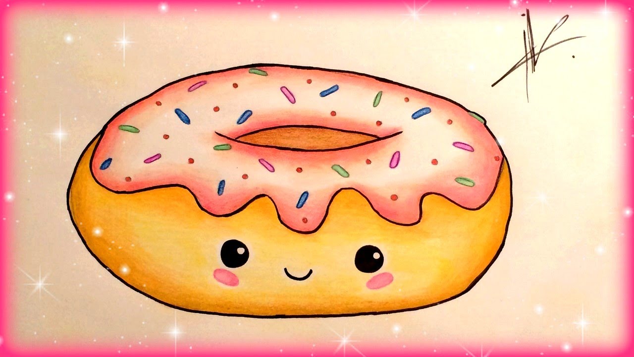 How To Draw A Cute Donut Easy Step By Step 2912