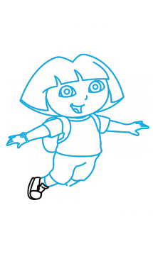 215x382 How To Draw Dora The Explorer, Animated Series, Easy Step By Step