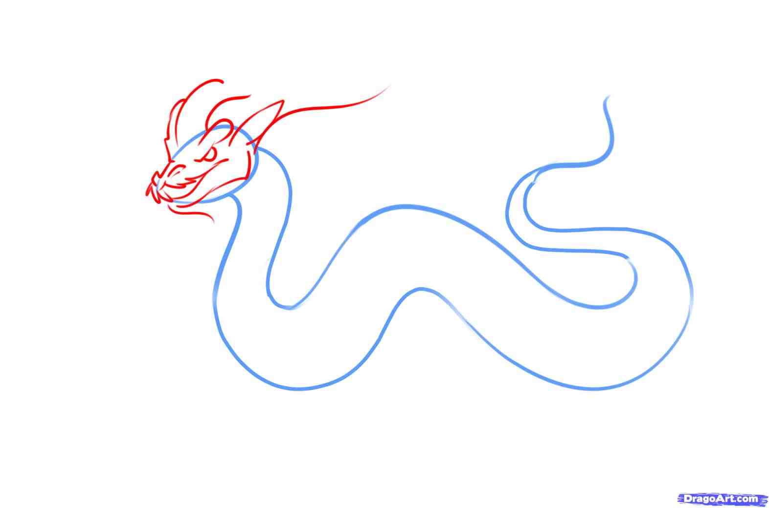 Нарисованный китайский дракон легкий