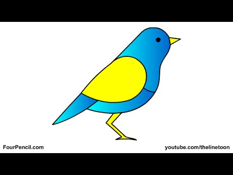 Drawing a Bird / Robin with Simple Shapes for Preschoolers