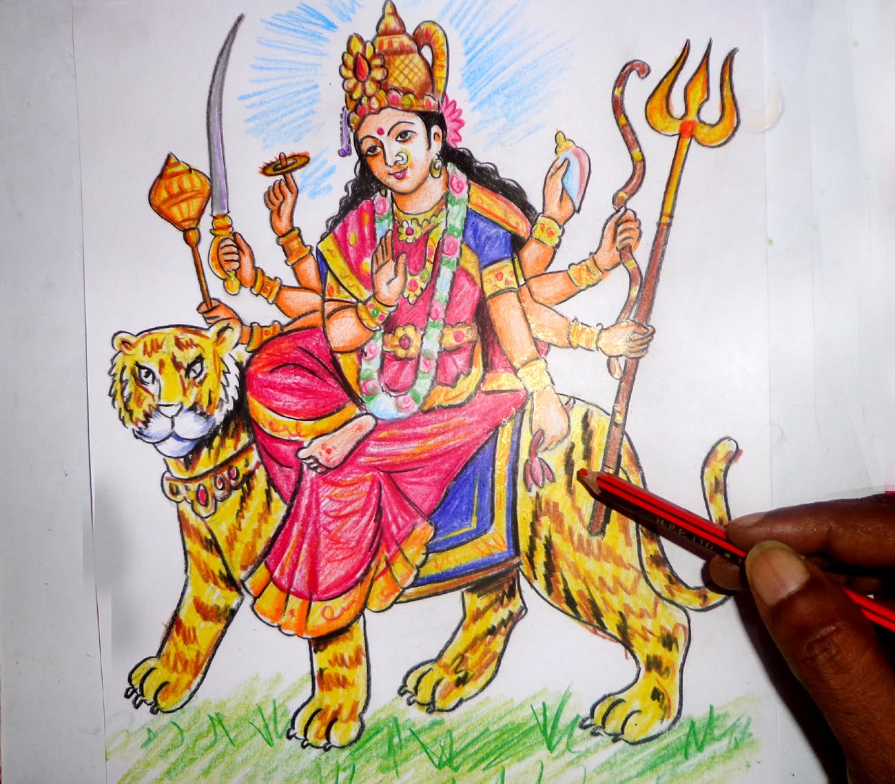 Luxury Durga Maa Coloring Pages - Bazetinha