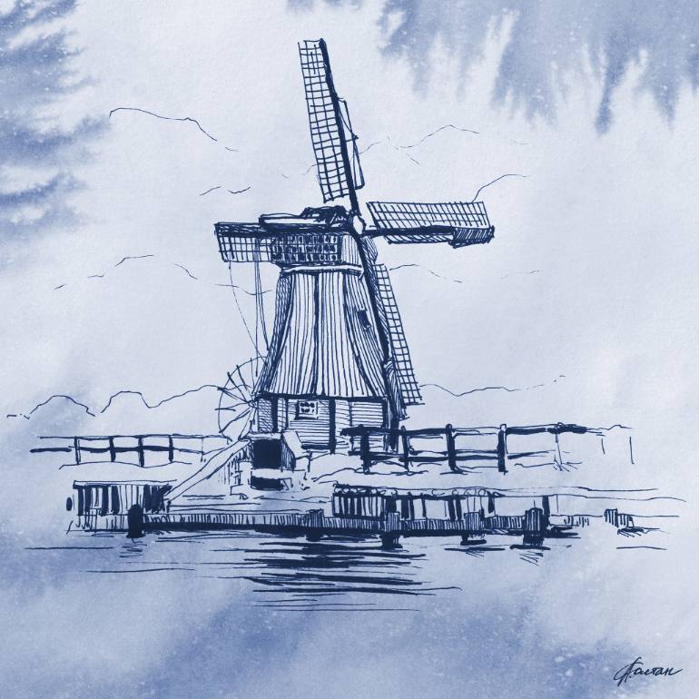 Dutch Windmill Drawing at GetDrawings Free download