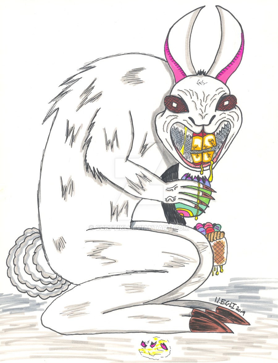 Пасхальный кролик рисунок для срисовки
