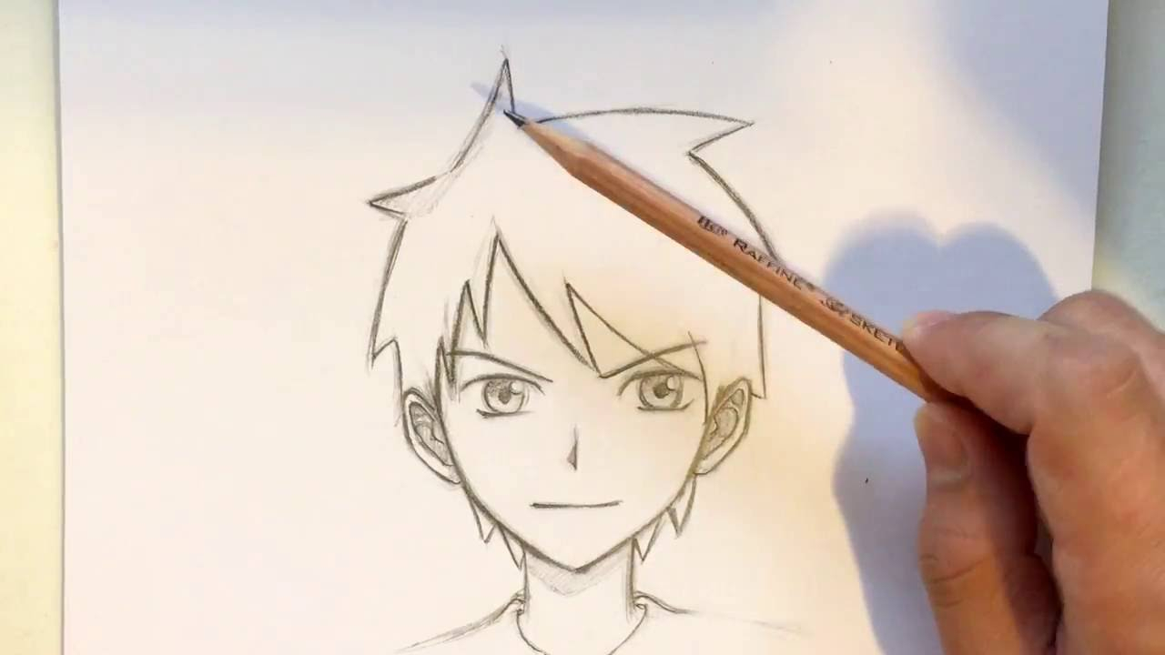 Pencil Sketch Cute Easy Anime Boy Drawing - another-wiens
