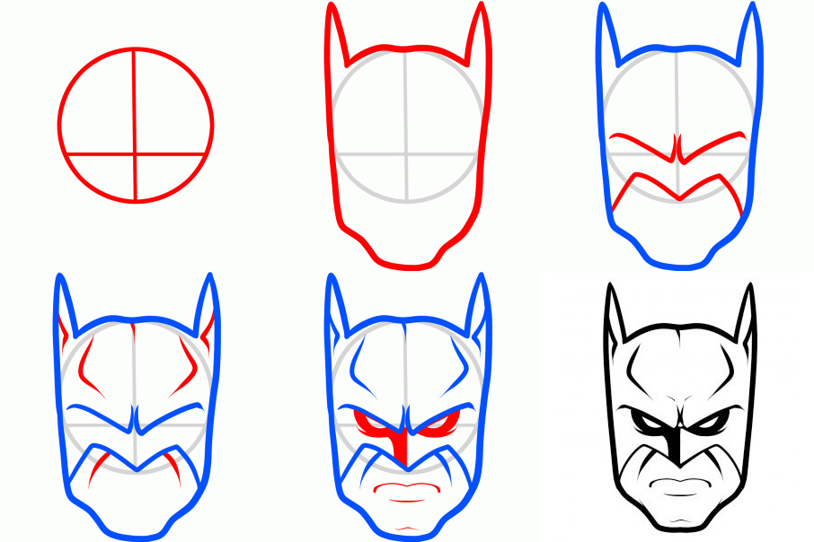 Batman Drawing Step By Step - How to Draw Batman in Retro DC Comics