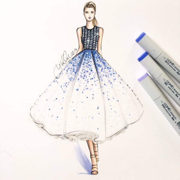 Fashion Design Dress Drawing Easy With Color - Goimages Re
