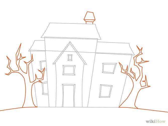 Easy Haunted House Drawing at GetDrawings | Free download