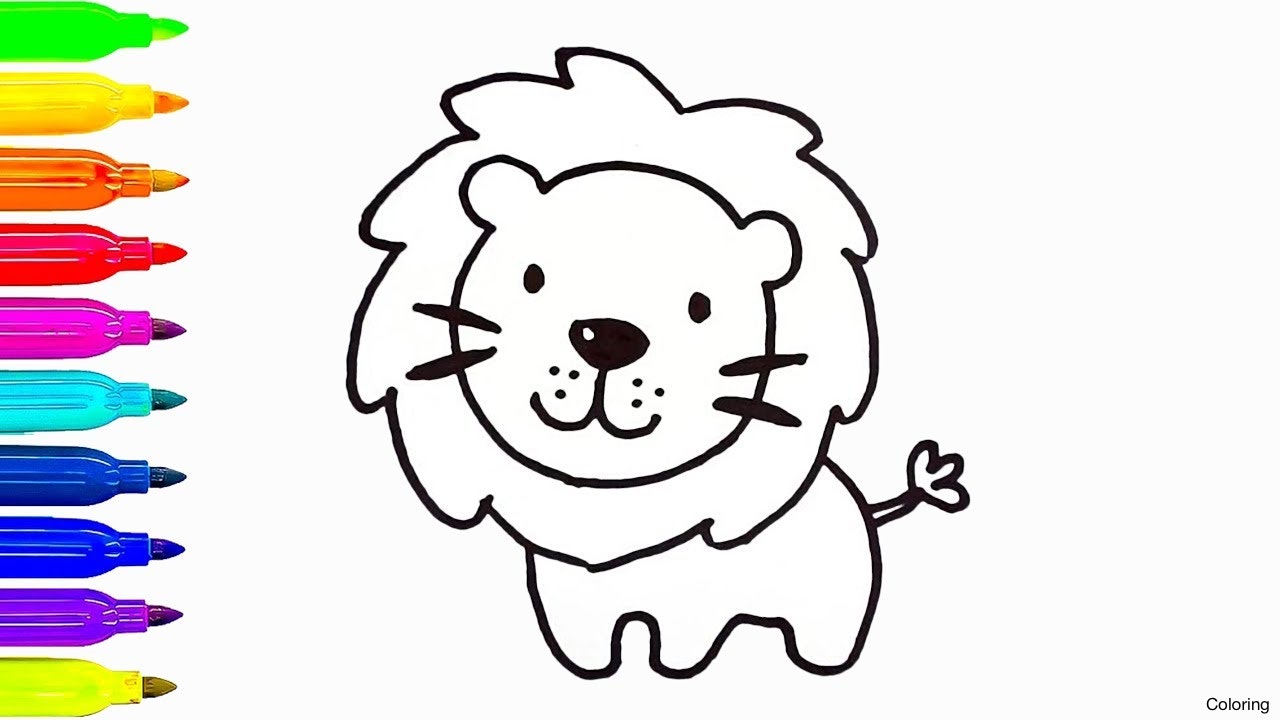 Easy Lion Drawing For Kids at GetDrawings | Free download