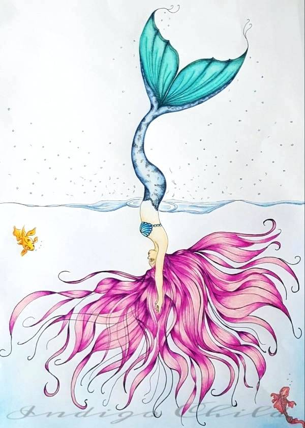 Easy Mermaid Drawing at GetDrawings Free download