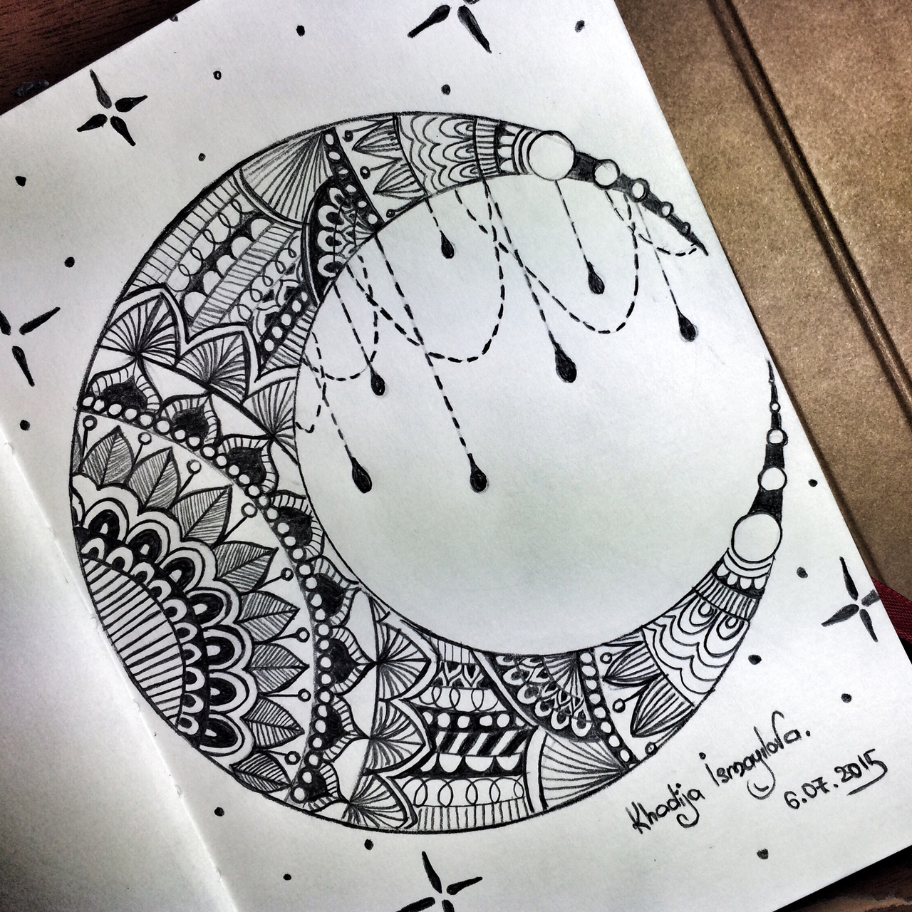 moon sketch easy
