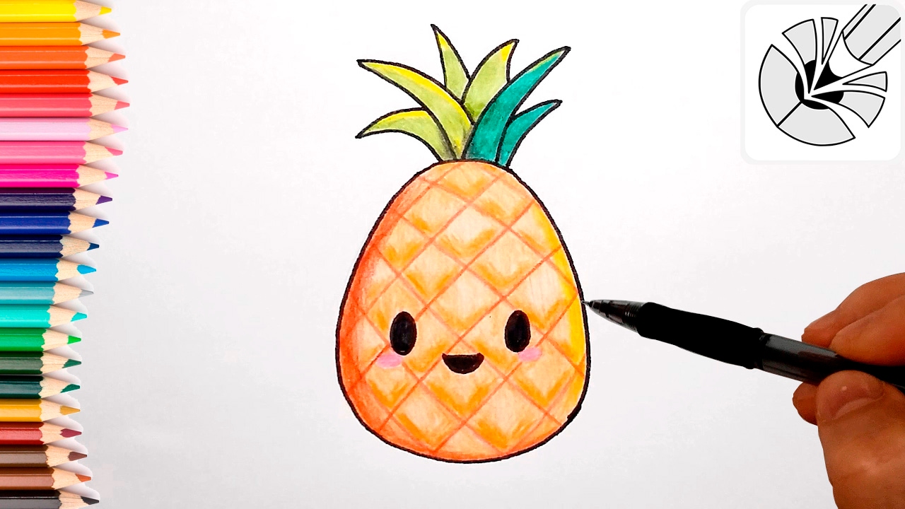 Easy pineapple drawing