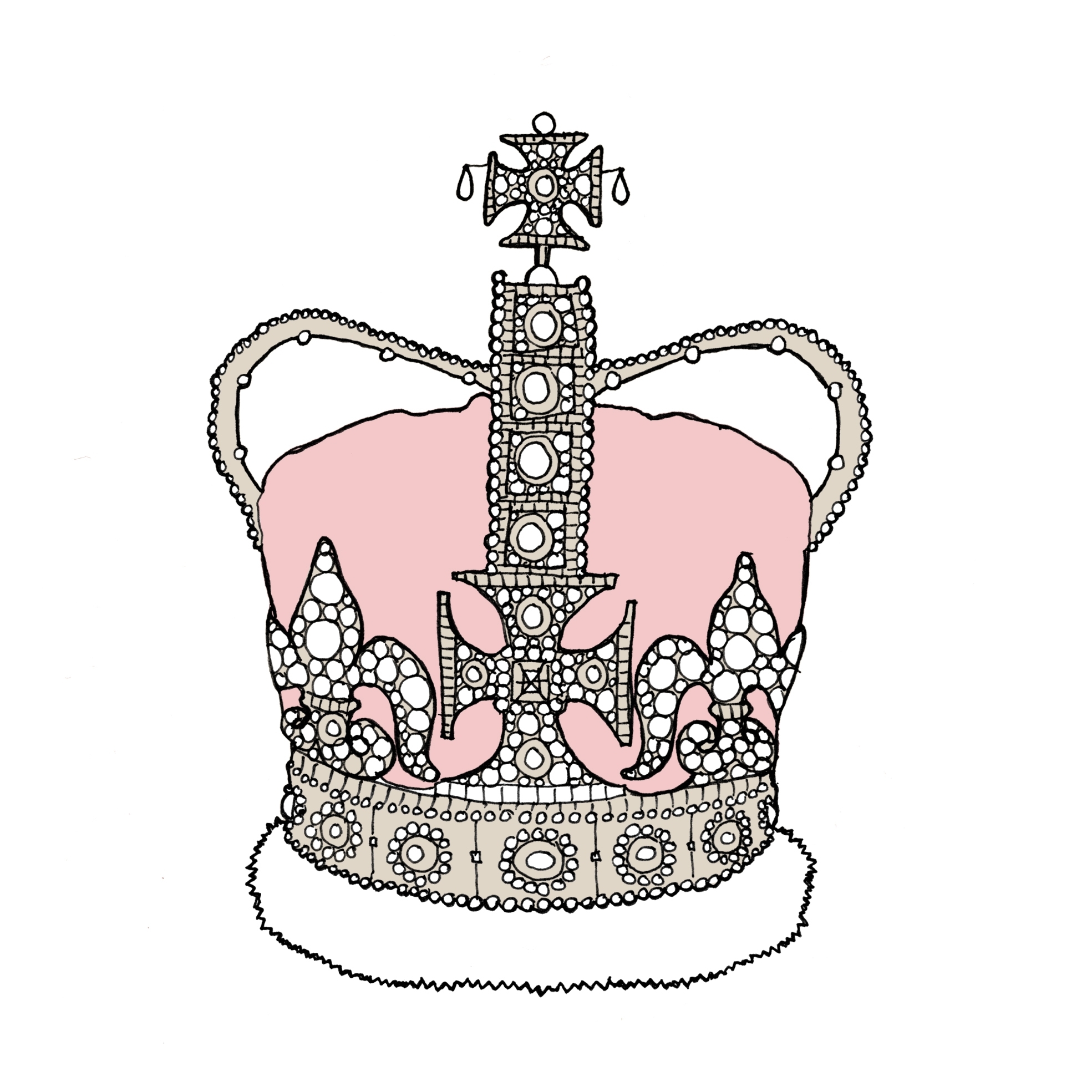 New Princess Crown Sketch Drawing with simple drawing