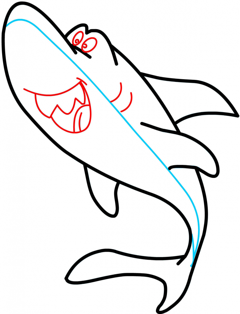 782x1024 Cartoon Shark Drawing How To Draw A Cartoon Shark How ...
