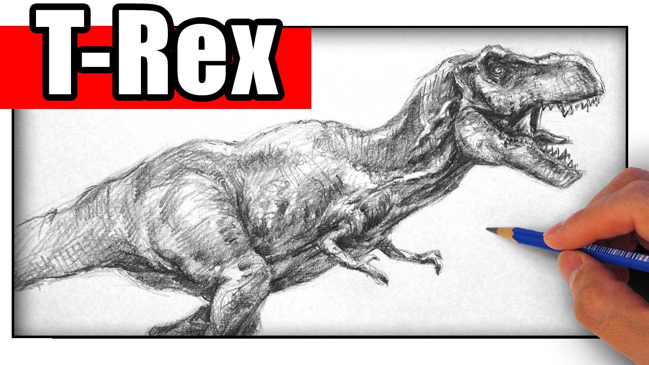 how to draw a simple t rex