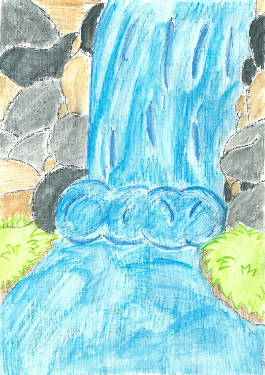 waterfall drawing sketch