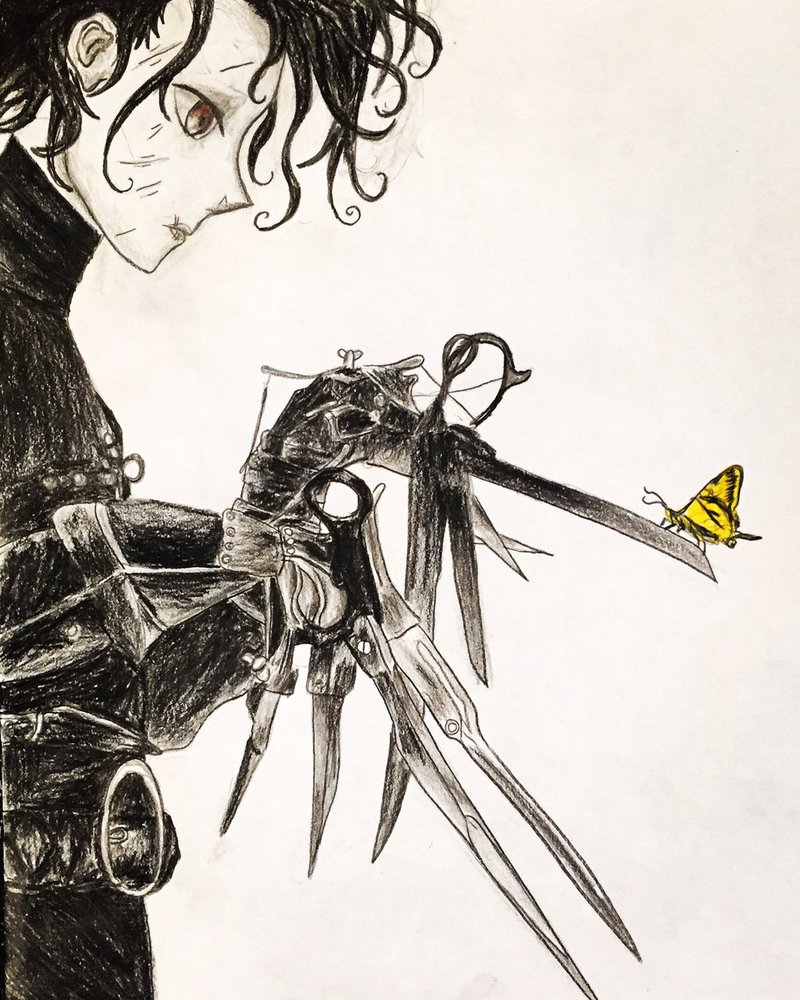 800x1000 Edward Scissorhands Anime Drawing By Kongzilla2010.