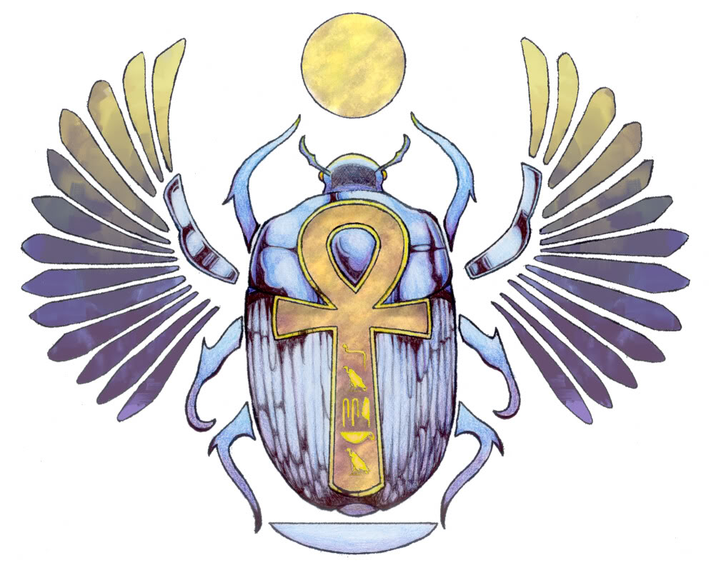 Egyptian Scarab Beetle Drawing at Free