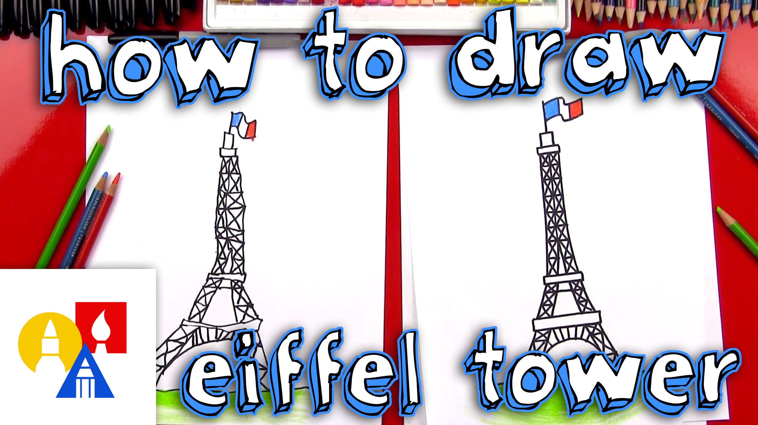 How To Draw An Eiffel Tower Kids / Learn How to Draw Mini Eiffel Tower