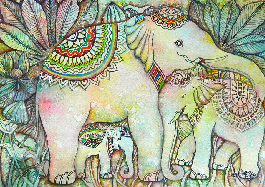 Elephant Family Drawing at GetDrawings Free download