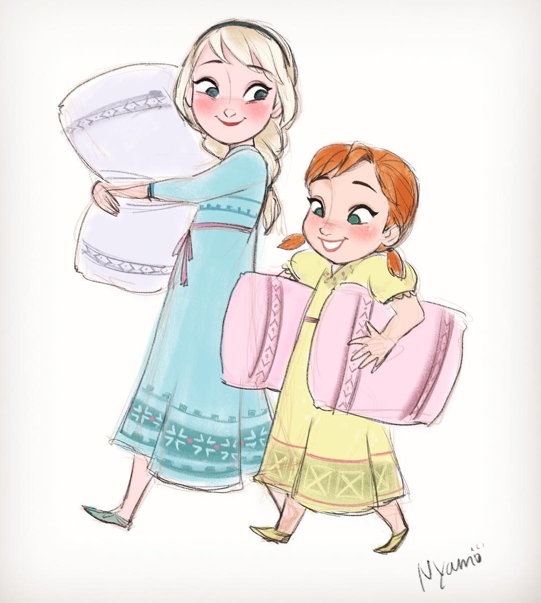 Cute Elsa And Anna Drawing Easy For Kids halvedtapes