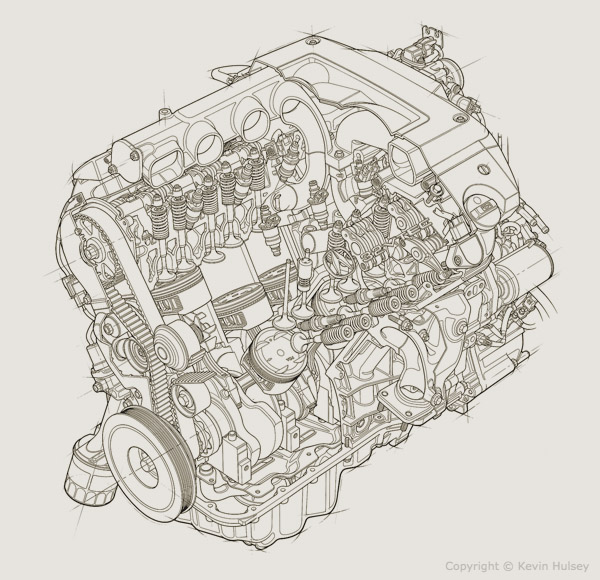 Engines Drawing at GetDrawings | Free download