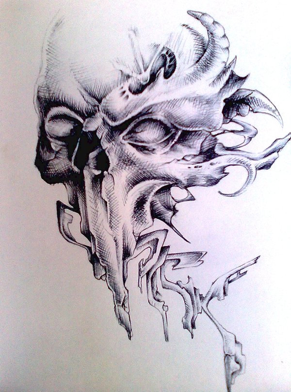 Evil Skull Drawing at GetDrawings | Free download