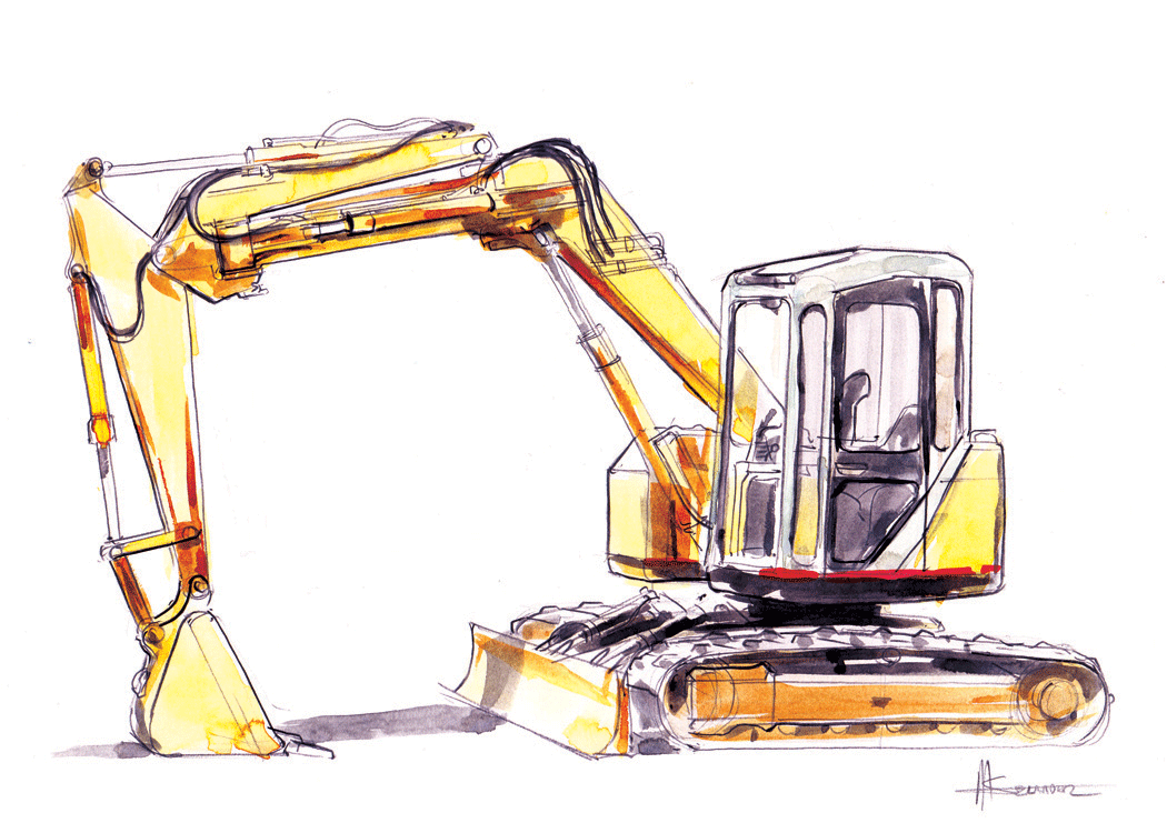 Excavator Drawing at GetDrawings | Free download