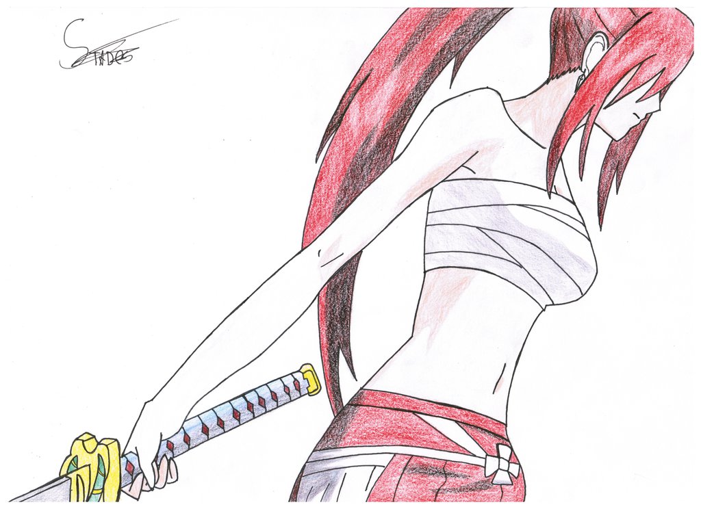 Fairy Tail Erza Drawing at GetDrawings | Free download