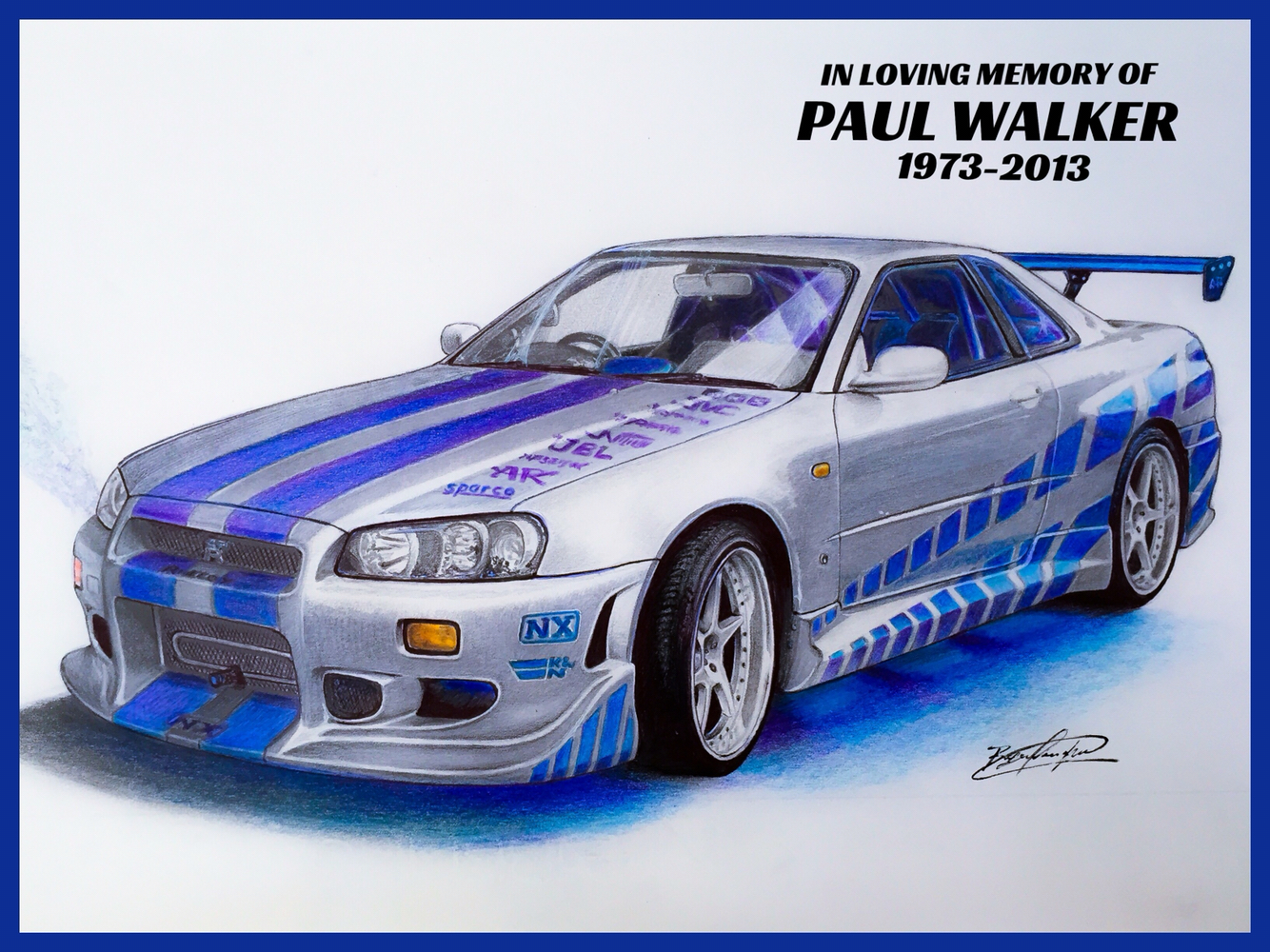 Car Paul Walker Drawing