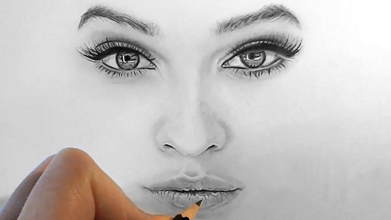 Female Face Drawing Images