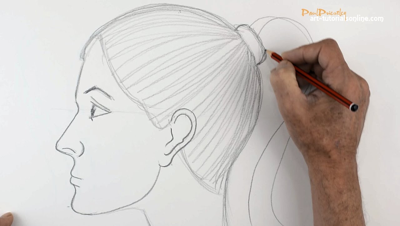 1280x724 How To Draw A Girl's Face Side View.