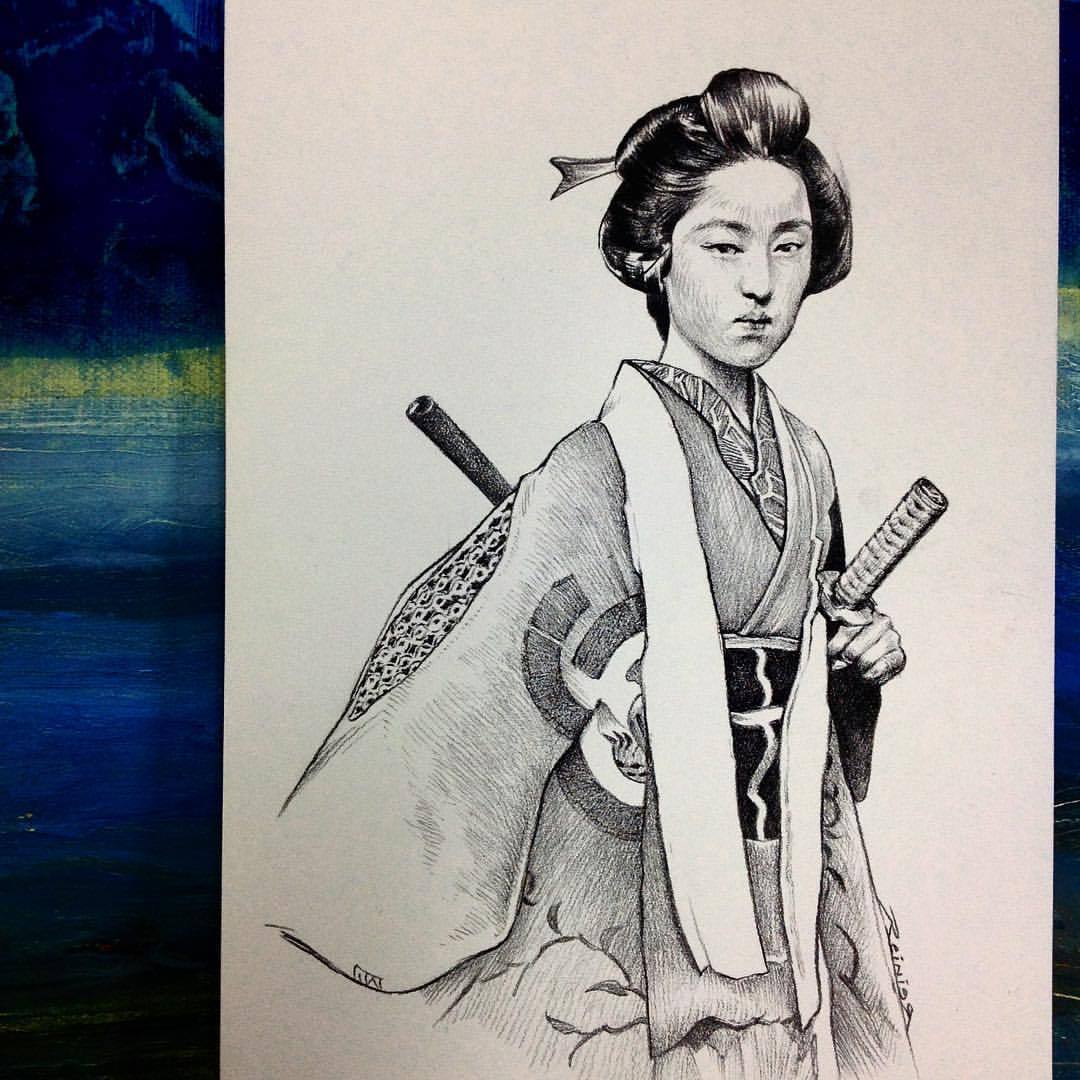 Female Samurai Drawing At Getdrawings Free Download