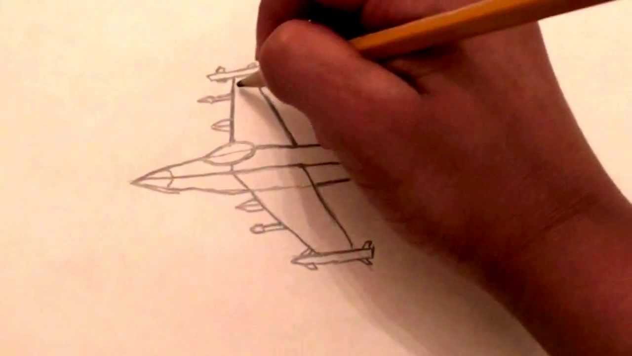 fighter airplane round drawing simple