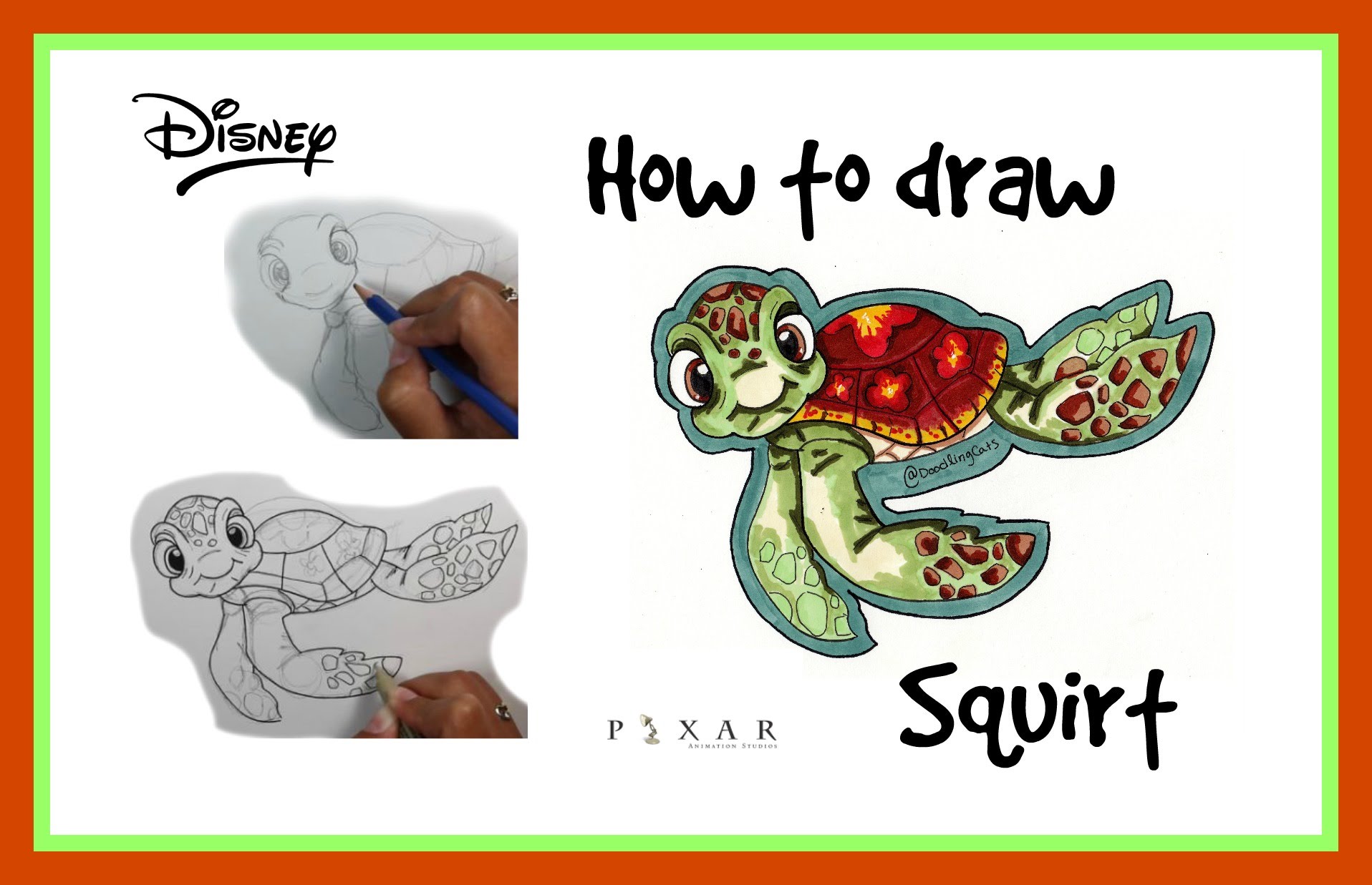 How to draw squirt the turtle