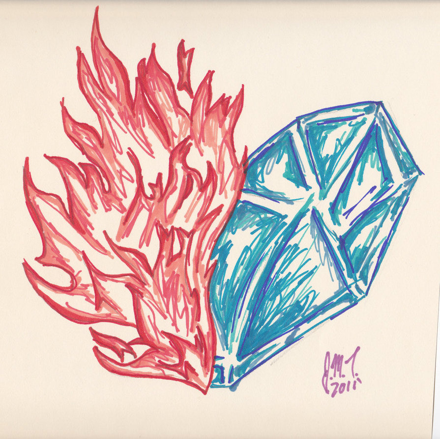 Fire And Ice Drawing Easy