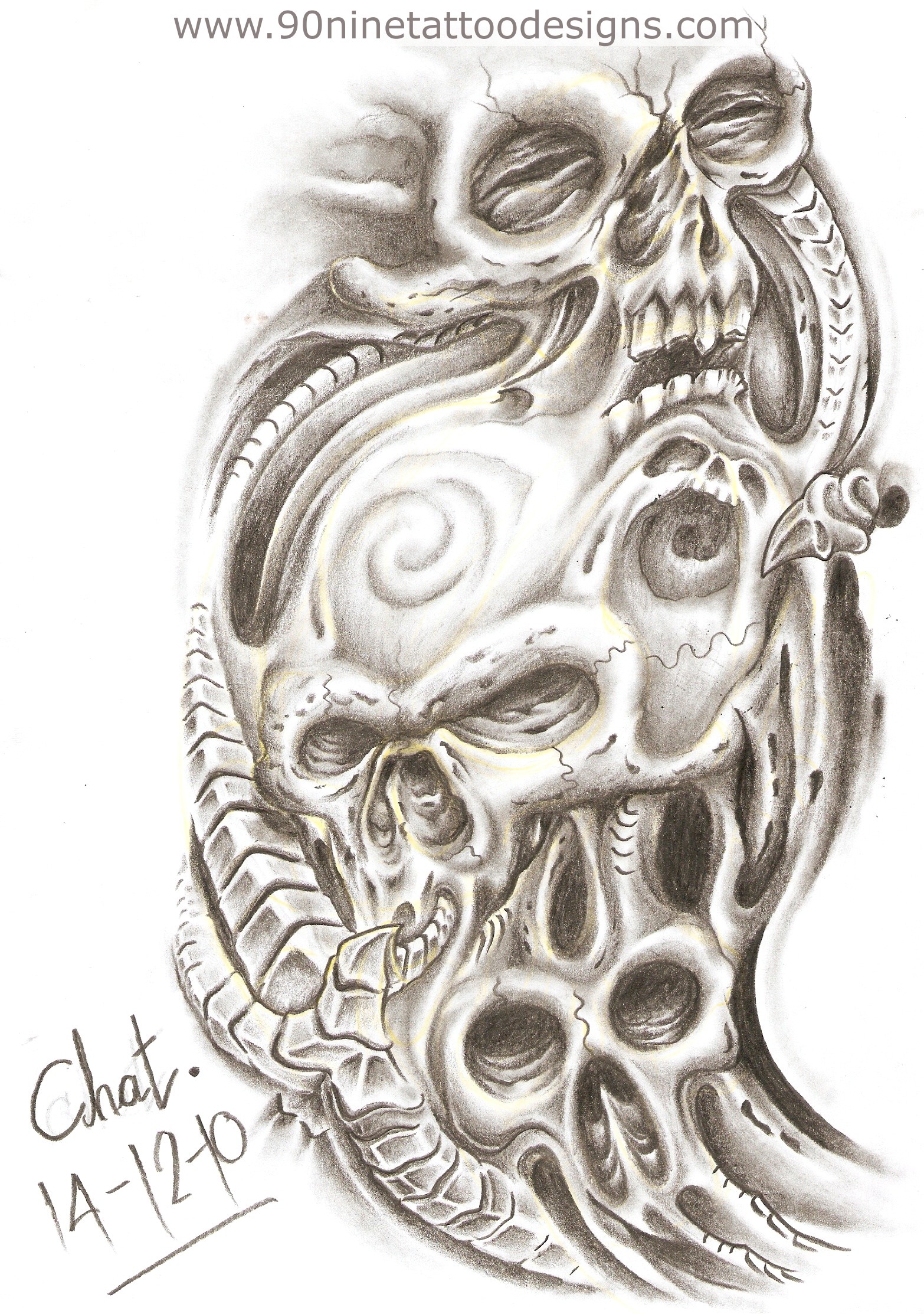 Flaming Skulls Drawing at GetDrawings Free download