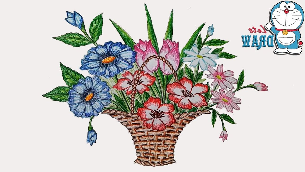 How To Draw A Flower Basket Best Flower Site