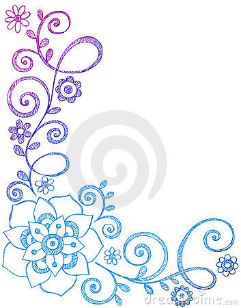 Sketch Floral Border Flower Design Drawing - dear-cousin