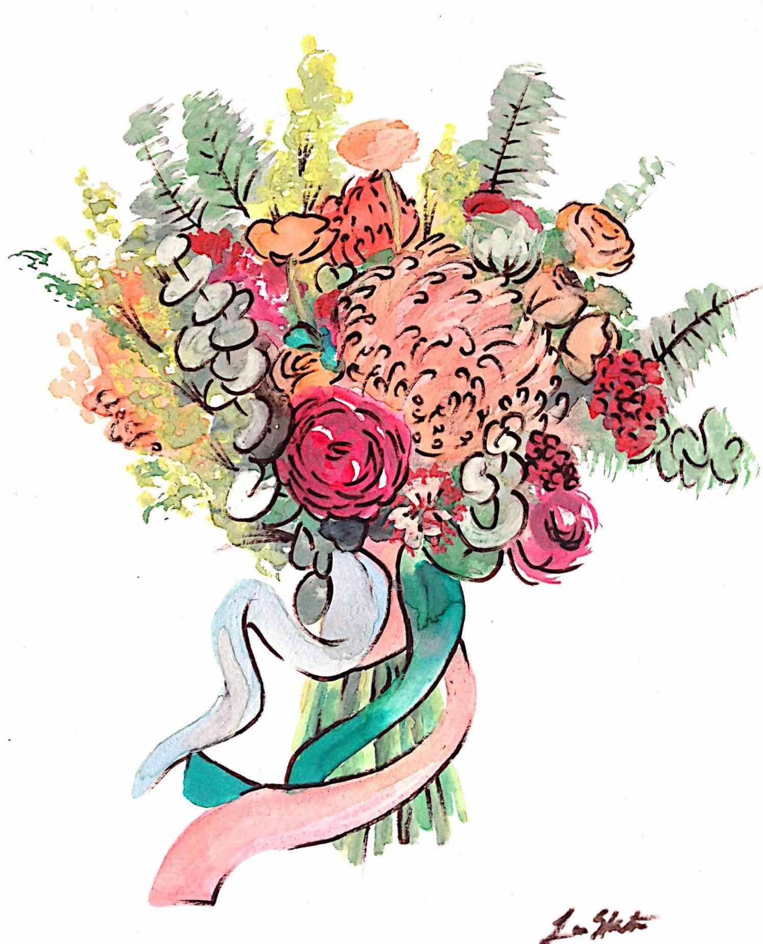Flower Bouquet Drawing at GetDrawings Free download