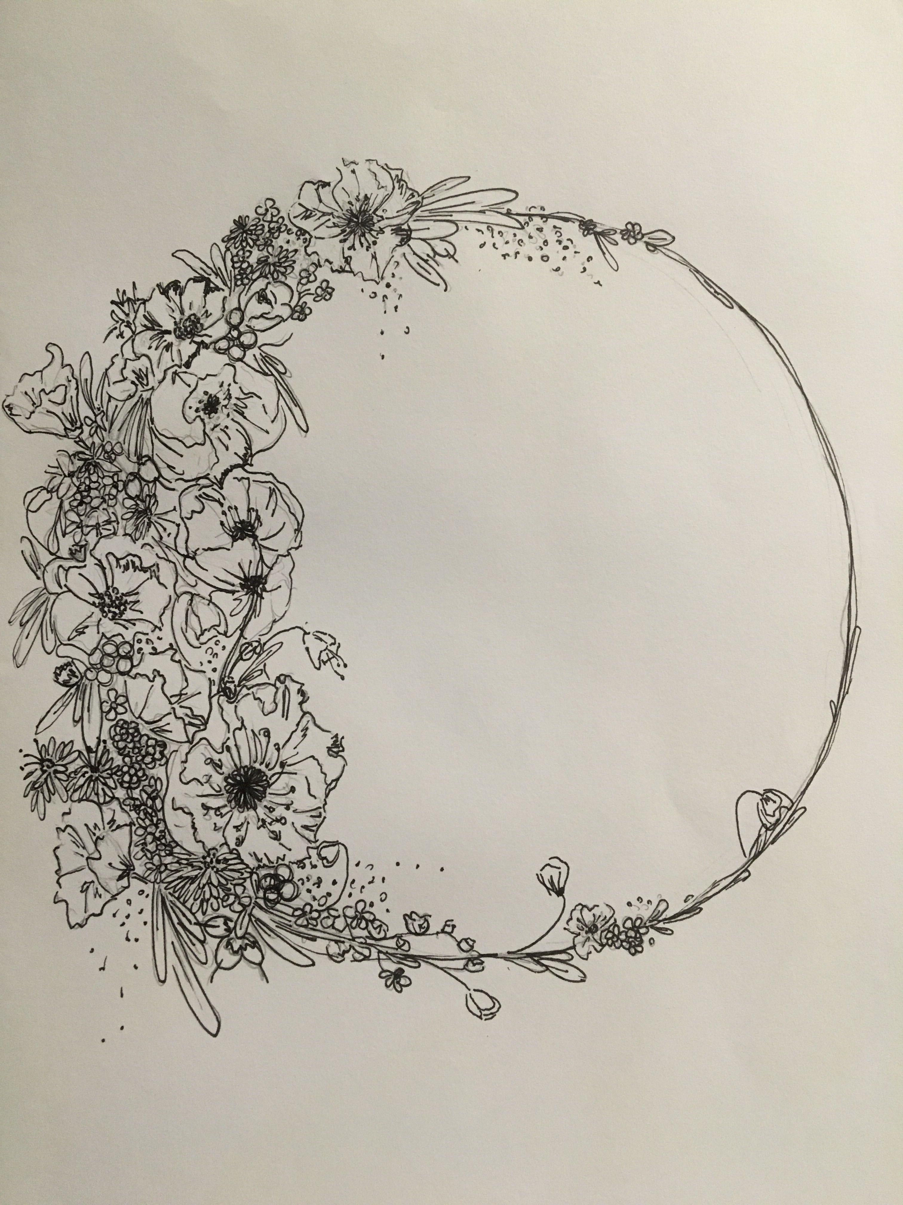 Flower Circle Drawing at GetDrawings Free download