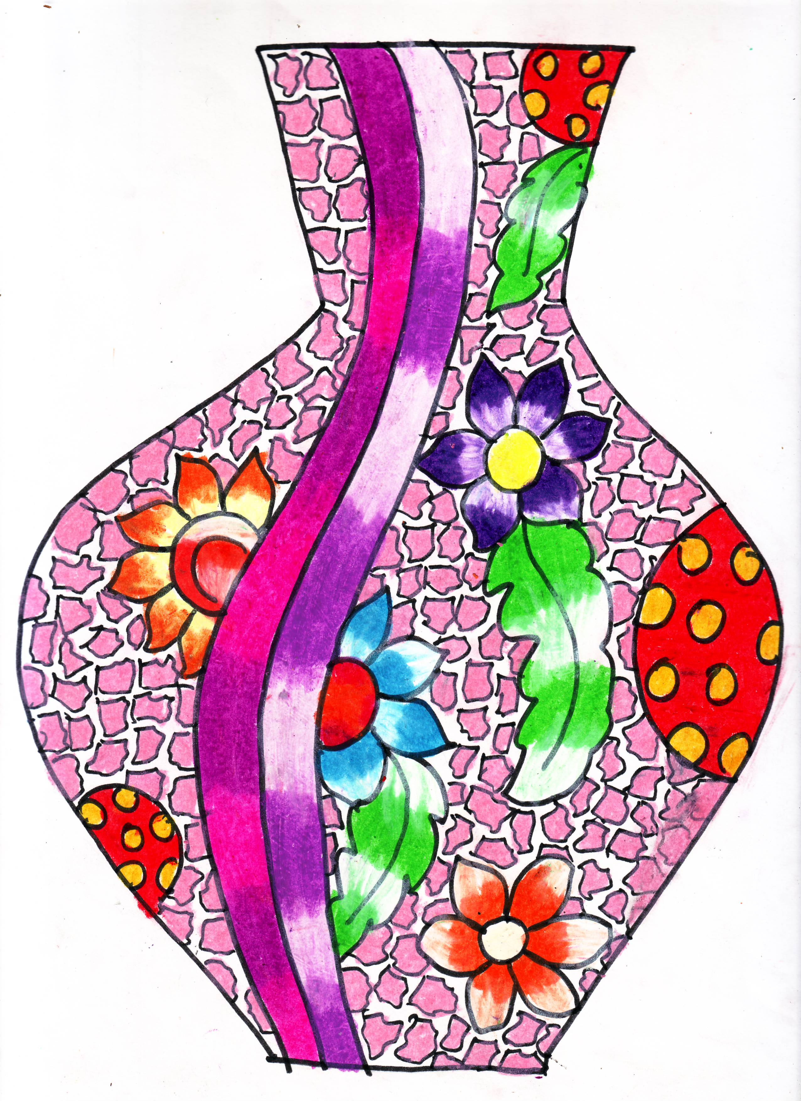 Vase Of Flowers Drawing Easy : Vase Coloring Pages - GetColoringPages