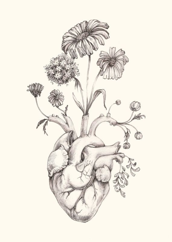 Flowers And Hearts Drawing at GetDrawings | Free download