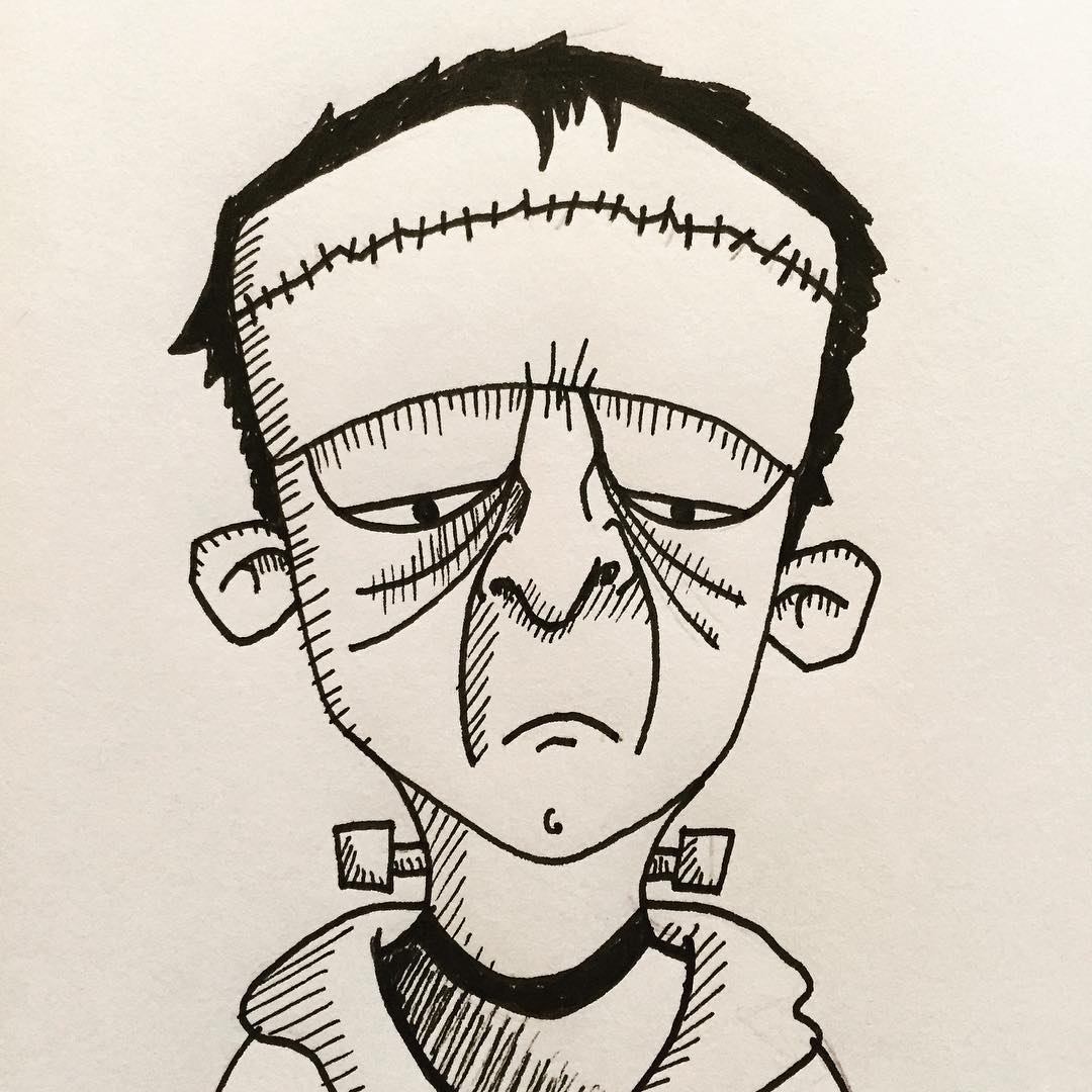 Frankenstein Face Drawing at GetDrawings Free download